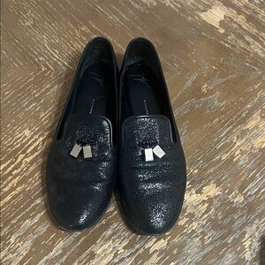 Giuseppe Zanotti Black Textured Loafers